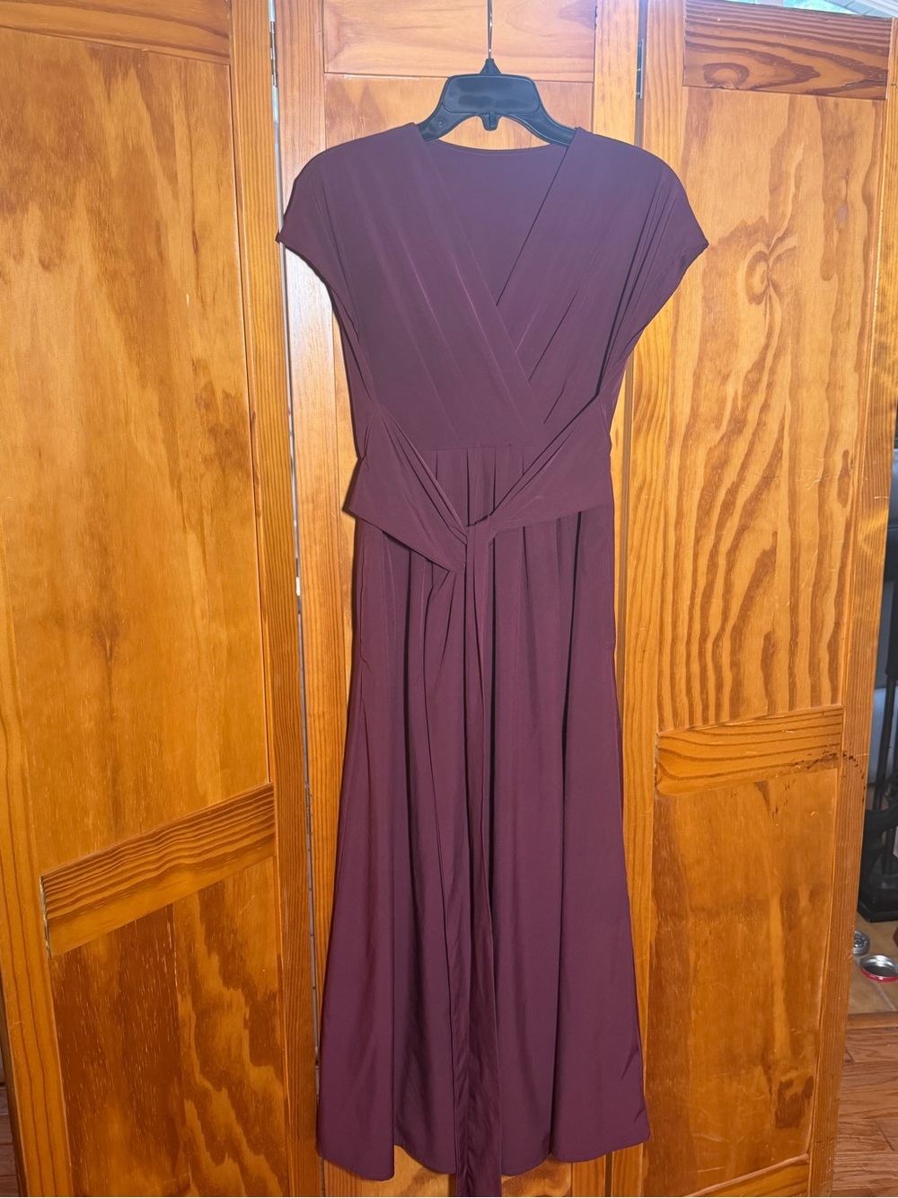 HALARA Burgundy Wrap-Style Maxi Dress